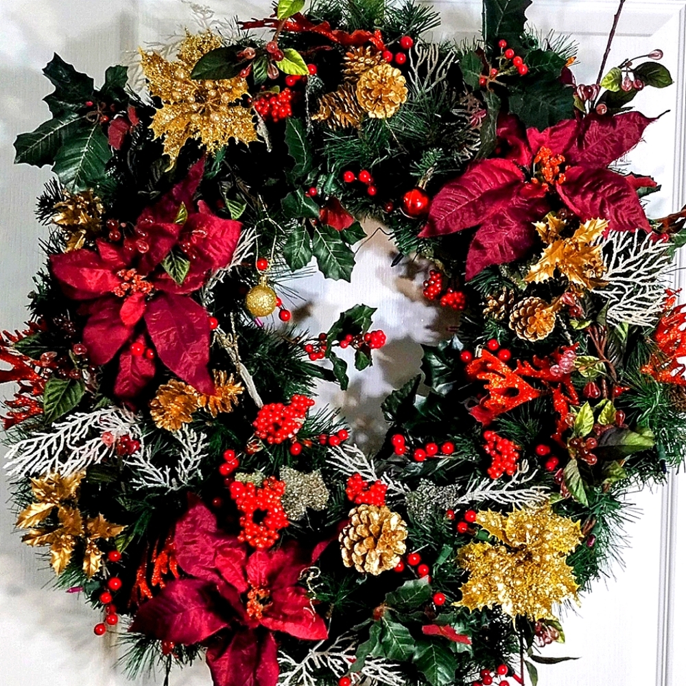 Custom Handcrafted Elegant One of a Kind Lighted Wreath